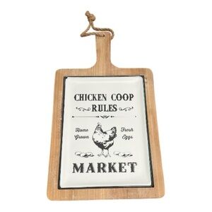 Farmhouse Chicken Coop Rules Wall Sign Rustic Kitchen Country Decor New